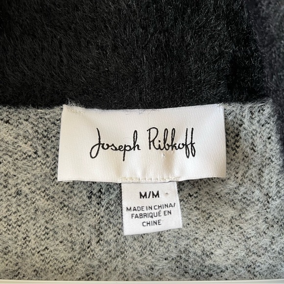 Joseph Ribkoff Black/White Patterned Long Coat-Faux Fur Look & Feel-M-Classic - Picture 5 of 10